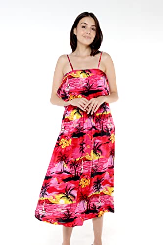Image of Hawaii Hangover Family Matching Hawaiian Clothes, Sunset Red | Family matching Hawaiian outfits, Sunset Red, lightweight rayon, machine washable, tropical floral print, luaus, cruises