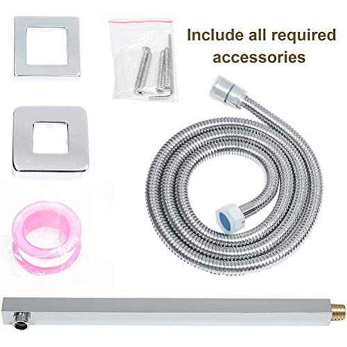 Colonne de douche chromée 12 pouces avec mitigeur et bec cascade pour baignoire