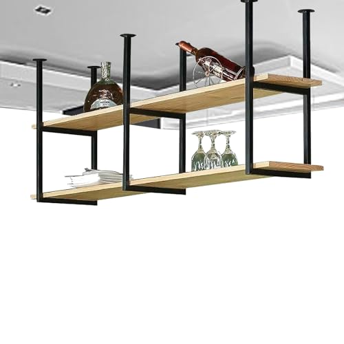 Étagère de rangement au plafond pour libérer l'espace au sol du salon