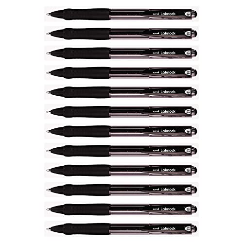 Uniball Laknock Druckkugelschreiber nachfüllbar Strichstärke M Strichfarbe schwarz 12er Pack