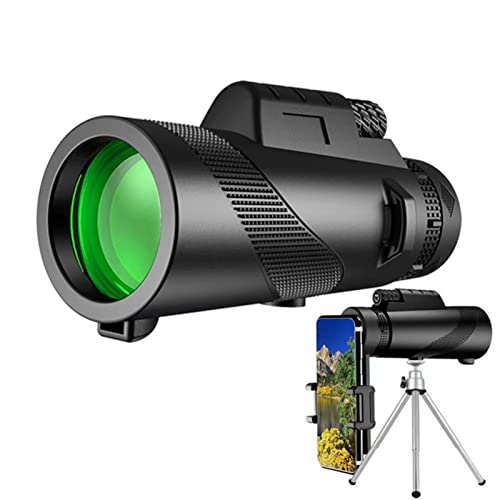 Liqiu High Power Binoculars 80X100 Powerful Monocular Telescope Phone Camera Zoom Tripod Telescope Phone Clip For Outdoor Camping Accessories (Color : Without Tripod), Black #TOP5