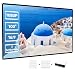 Leinwand Beamer 100 Zoll,16:9 Full HD Faltbarer Beamer Leinwand,Waschbar Anti-Falten Tragbare Projector Scre für Heimkino, Büro und Camping(Weiß)