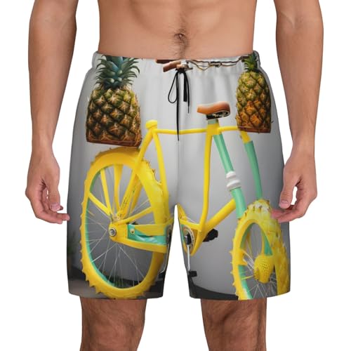 Pantalones cortos de natación para hombre con estampado de piña bañador transpirable casual
