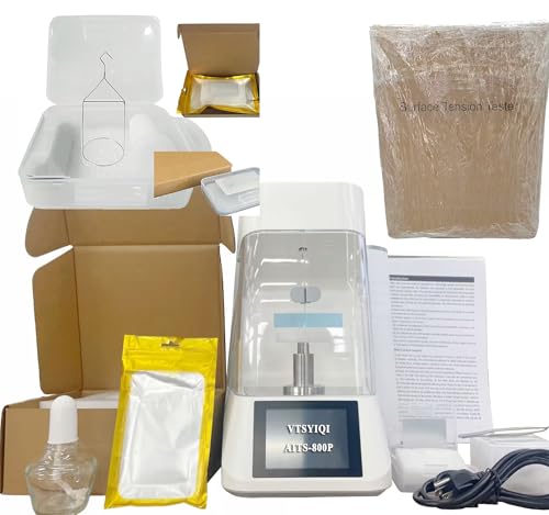 VTSYIQI Surface Tension Meter Automatic Surface Tensionmeter Interfacial Tension Meter Tester with Range 0 to 1000mN/m Accuracy 0.1mN/m Platinum Ring Method 110V for Oil Paint Industry Test