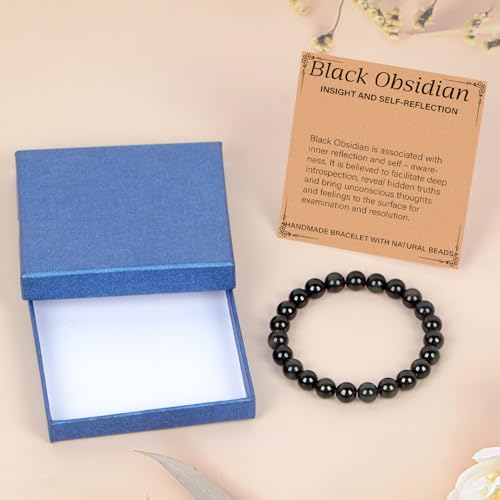 LPBeads Handmade Natural Gemstone Stretch Elastic Bracelet Healing Crystal Round Stone Beads Jewelry Gifts for Women Men - Image 3