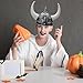 Viking Helmet Medieval Horned Halloween Viking Helmet Berserker Soldier Warrior Viking Hat Plastic Sallet Adult Halloween Costumes for Battle Play Halloween Cosplay Viking Costume Medieval Helmet Vik