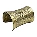 Women Antique Gold Metal Bracelet - Fashion Jewelry Long Cuff Wide Band Filigree Roman Style