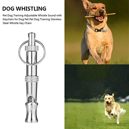 Apito ajustável para adestramento de cães com chaveiro para cães e animais de estimação e treinament