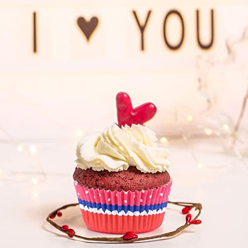 ELECLAND 600 Pcs Valentine's Day Cupcake Liners Baking Muffin Paper Cups Cases Baking Cups Wrappers Decorations for Party Supplies (Heart)