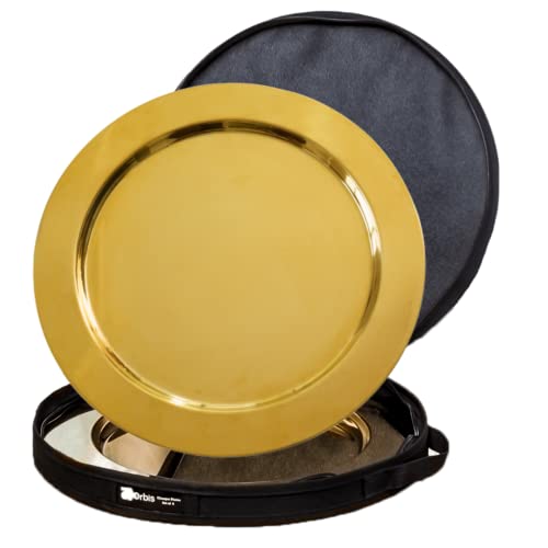 Orbis Gold Charger Plates - Set Of 6 - Includes A Protective Case - Gold Chargers For Dinner Plates - Gold Chargers - Gold Plate Chargers - Decorative Plates For Events - Gold Plates For Table Decor #TOP3
