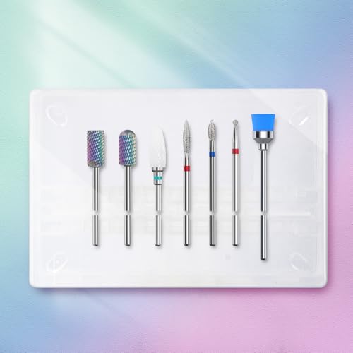 MelodySusie Conjunto de brocas de unha, 7 peças de carboneto de tungstênio profissional de cerâmica