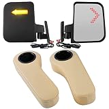 No Drilling Golf Cart Armrest with Cup Holder for Rear Seat Beige with 1" Square Tube + Golf Cart Si
