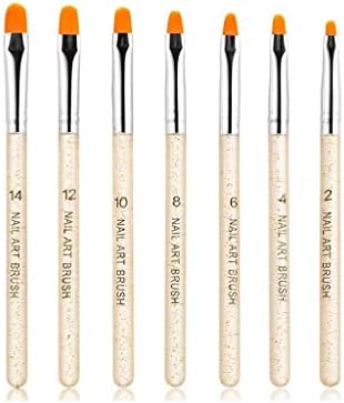 Aoshang 7Pcs Uv Gel Nail Brush, Poly Extension Gel Brush, Nail Art Tips Builder Brush Nail Painting Brush Pen Set(No.2/4/6/8/10/12/14)