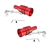 gunhunt 2 PCS Turbo Sound Whistle Simulator, 4.05' x 2.32' Car Roar Maker Tail Pipe Whistle, Universal Aluminum Turbo Sound Whistle Exhaust Muffler Sound Booster, Car Styling Accessories (Red)