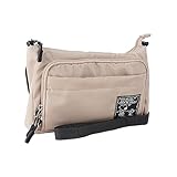 [イーモノ] お財布ショルダーバッグ ショルダーバッグ ポシェット スヌーピー SNOOPY ファスナー 織ネーム レディース 女性向け 母の日 誕生日 プレゼント ギフト (ベージュ)