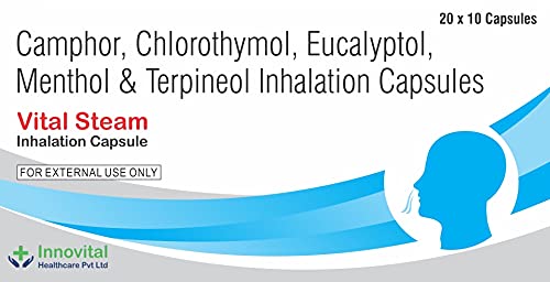 Image of Vital Steam Inhalation Capsules Nasal Decongestant Pack of 50 Capsules