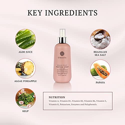 Onesta Hair Care Natural Plant Based Beach Play Texturizing Spray For Beach Wave Hair, 8 Ounces #TOP5