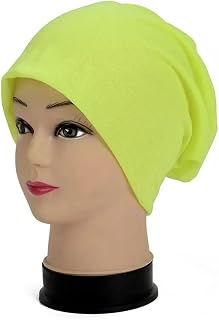 HUIJIQX Gorros de invierno para hombre y mujer, de punto, cálidos, de color sólido, estilo hip-hop, casual, gorro (amarillo)