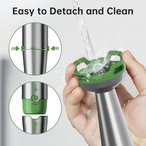 Image of Turelar Immersion Blender Handheld Corded Hand Blenders Set 1100W, Trigger Variable Speed 5 in 1 Stick Emulsifier with Chopper, Whisk and Frother for Soup, Baby Food and Smoothies, Green