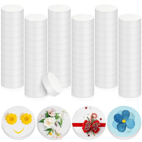 Henoyso 72 Pcs 3 Inch Foam Circles for Crafts 1 Inch Thick Round Polystyrene Discs White Foam Cylinders Foam Blocks for Crafts Modeling DIY Projects Cakes Sculpture Arts Floral Making Supplies