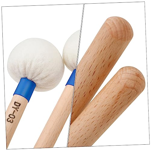 Baquetas de percusión con mango de madera y punta de fieltro, 2 piezas miniatura 5