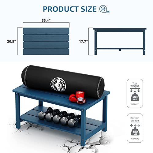 Serwall Outdoor Oversized Coffee Table Hips Adirondack Side Table For Patio- Blue #TOP1