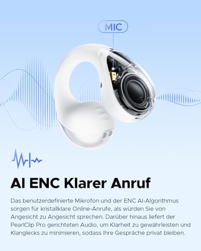 SoundPEATS PearlClip Pro Open‑Ear Clip On Bluetooth Kopfhörer, Weiß – Ansicht 6