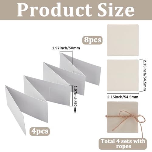 4 Kits de Mini Álbumes de Fotos en Acordión, Blanco, Cuadrado, de Papel, con Cubierta Rígida, Autoadhesivo, Plegable, para Regalos de Aniversario, Boda, Cumpleaños y Manualidades miniatura 2