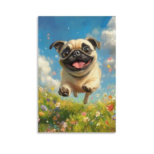 Décoration murale Pug pour raviver un mur vide : toile chambre et couloir