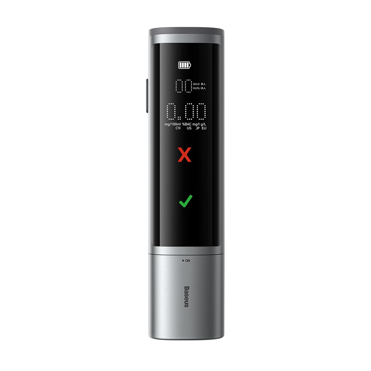 Baseus Car Mount SafeJourney Pro Series alcohol breathalyser in aluminium case 470 mAh Gray (CRCX060014)