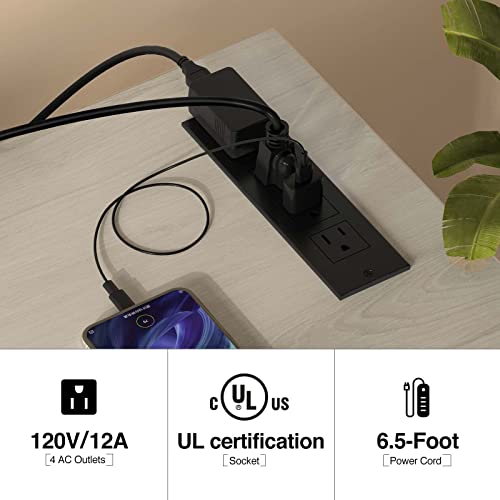 image for Rolanstar Fireplace TV Stand with Led Lights and Power Outlets, TV Con