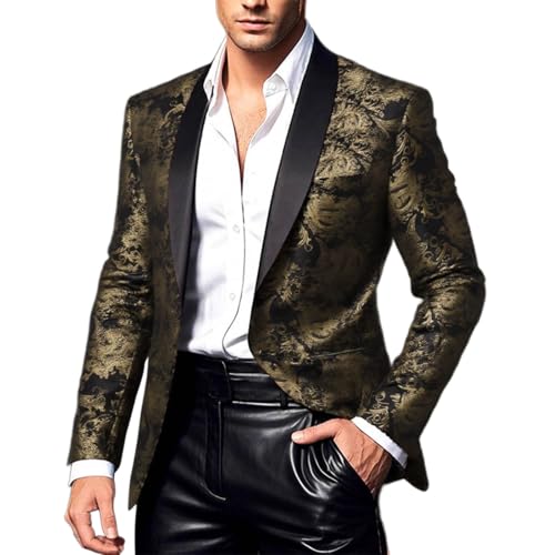 Floral Suit Jacket Men - Mens Tuxedo Blazer Jackets One Button Paisley Shawl Lapel Suits for Dinner,Prom,Wedding 2025