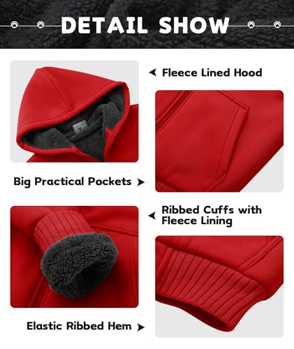 Image of SWISSWELL Unisex Boys Girls Fleece Hoodie Sherpa Lined Jacket Zip Up Hooded Sweatshirt Winter Outerwear for Kids