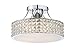 Quoizel PCAX1714C Alexa Crystal Semi-Flush Mount Ceiling Lighting, 3-Light, 300 Watts, Polished Chrome (9" H x 14" W)