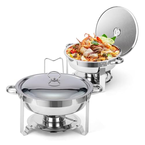 Chauffe-buffet rond inox 4,5L avec couvercle pour vos réceptions