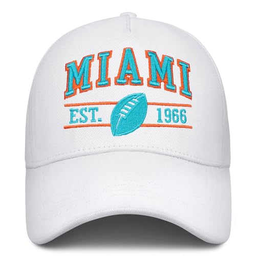 Kneenow Sports Embroidered Hat for Men Women Sports Fans Apparel Gifts Merch White