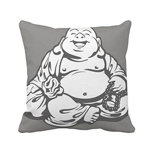 Housse coussin carré Maitreya au dessin raffiné style bouddhiste - 2