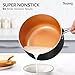 MICHELANGELO Sauce Pan with Lid, Ultra Nonstick 3 Qt Saucepan with Lid, 3 Quart Non Stick Pot Induction Compatible, Ceramic Small Pot, Copper