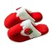 Yuchen Simpatica borsa invernale con pantofole in cotone da donna con suola spessa per pantofole in peluche da famiglia antiscivolo (38/39 EU, Grande fragola rossa, 38)