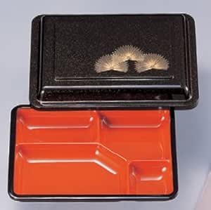 幕の内弁当 7寸副食入れ梨地若松内朱 [21.7 x 16.5 x 5.3cm] ABS樹脂 (7-421-1) 料亭 旅館 和食器 飲食店 業務用