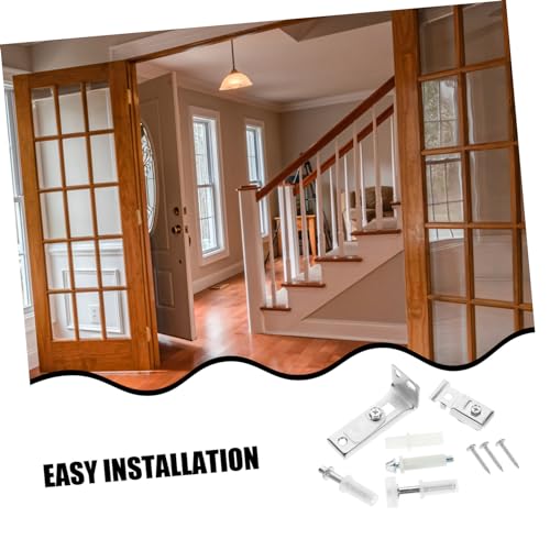 Set de herrajes para reparación de puerta plegable con riel inferior para pista de pivote inferior, reemplazo para clóset miniatura 4