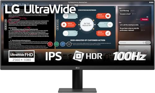 LG 29U511A-B - Monitor UltraWide 29" (2560x1080), 21:9, Panel IPS UWFHD, HDR10, 100Hz, 5ms (GtG), Super Resolution+, Negro con Textura, FlickerSafe, Dual Controller, Inclinación Ajustable, Multitarea