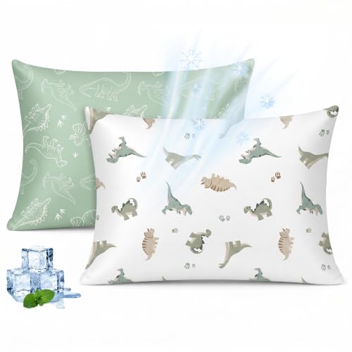BeBeJoJo Cooling Pillowcases for Toddlers Kids, 2-Pack Ultra Breathable Bed Pillow Case All Seasons with Envelope Closure, Soft & Quick Sweat Releasing Pillow Covers for Boys & Girls, 13x18 Inch