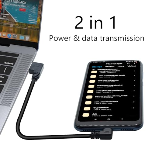 Micro USB Power Data Cable Cable 60CM, 90 Degree USB A Male Left Angle to Micro USB Male Left & Right Angle Charging and Data Sync Cable, for GPS, Dash Cam, Digital Camera, Hard Drive Etc - 1Pair by Aurorapath - Image 4