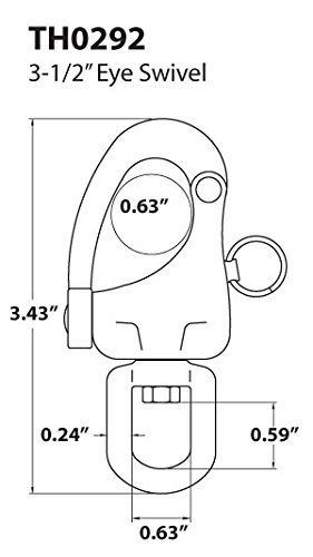 5" Eye Swivel Snap Shackle 316 Stainless Steel For Sailboat Spinnaker Halyard #TOP1
