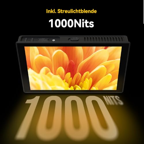 Portkeys HD7T Kamera Feld Monitor 7\ Touchscreen 1000 Nits Helligkeit Monitor mit Schnellwahltasten für DSLR Kamera