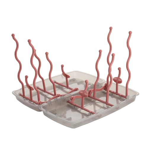 MAJORMENCH Égouttoir à Biberons Pliable en PP Robuste Couvercle Anti-poussière, Design Créatif et Stable pour Sécher et Ranger Les Biberons en Toute...