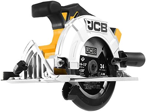 JCB Tools - JCB 20V Circular Saw 6-1/2-inch Power Tool With Adjustable Depth - No Battery - For Straight, Crosscuts, Bevel Cuts, Angled Cuts, Repeat Cuts, Woodworking, Home Improvements, Professionals