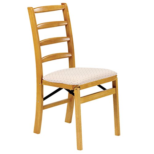 Stakmore Shaker Ladderback Wooden Folding Chairs with Padded Seats, Set
