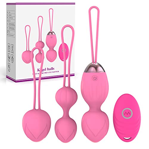 Kegel Balls for Women - Ben Wa Weight Balls for Exercise- 2-in-1 Pelvic Exercise Ball- Bladder Control & Pelvic Floor Strengthening Device -100% Silicone (New) (Pink)